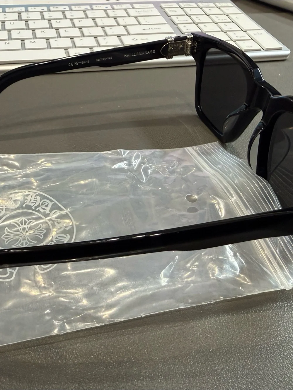 Chrome Hearts Black Thick Square Sunglasses